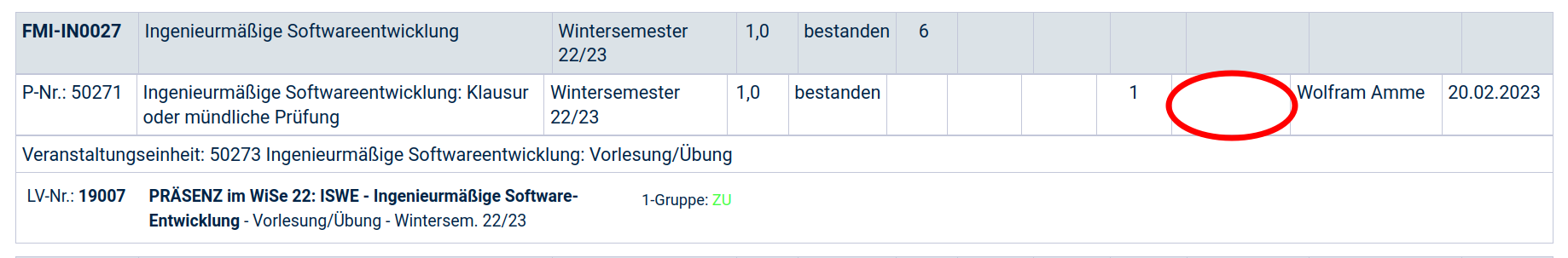 Example Exam with missing exam
 date